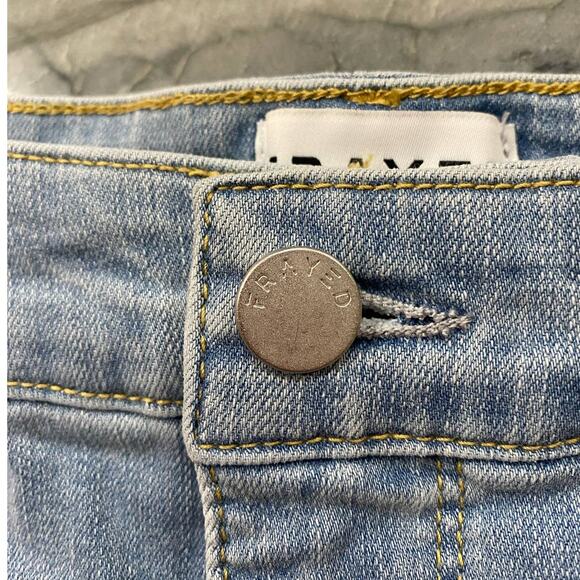 FRAYED DENIM High Rise Denim Shorts Gulf Stream Size 28 - Picture 5 of 10